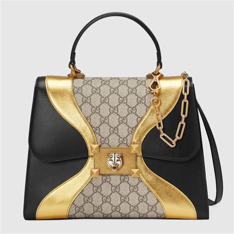 color gucci bag|black and gold gucci pattern.